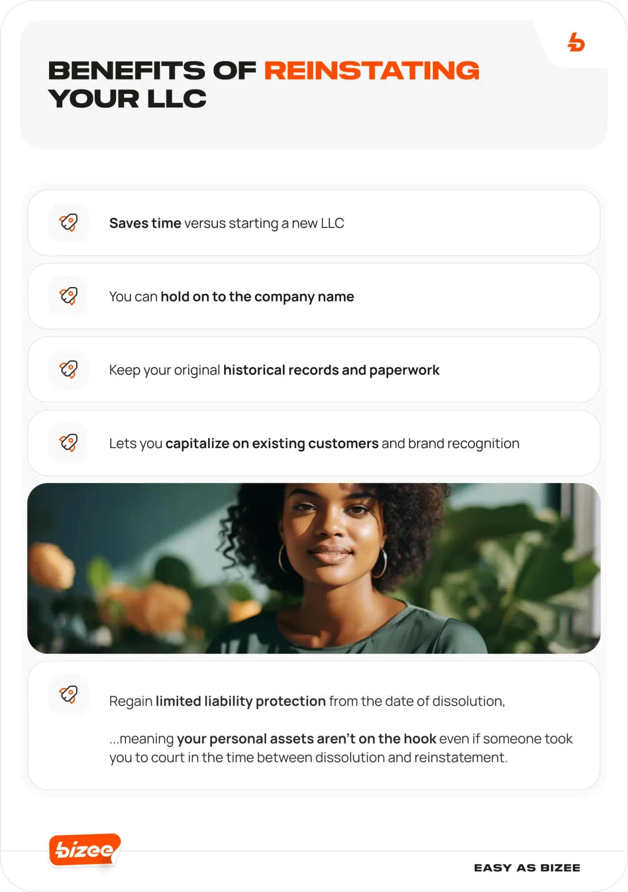 Benefits Reinstating Llc Infographic
