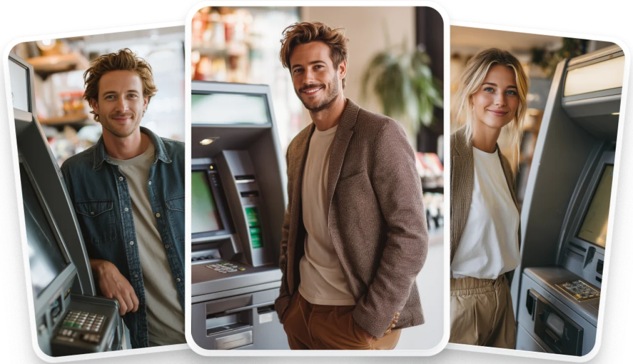 People Posing By Atms In Retail Environments Mobile 2